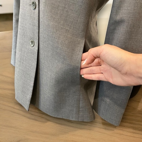 Caslon Wool Tweed Blazer Jacket In Grey Size 4 Petite - Picture 6 of 15
